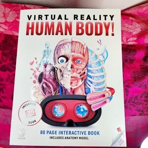 Virtual Reality Human Body 80 Page Interactive Book With Anatomy Model. EUC.